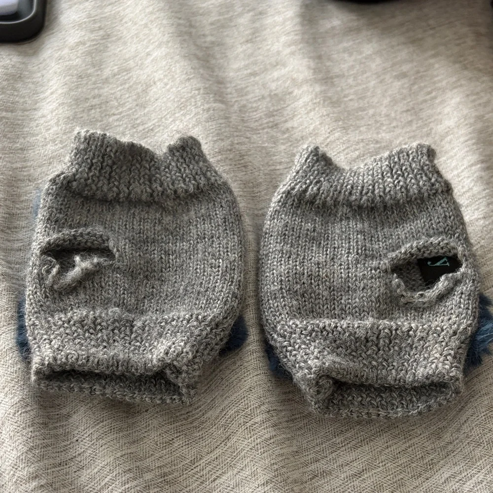 Jocelyn Gray and Blue Star Mittens